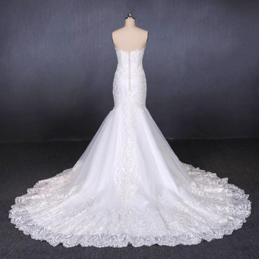 Mermaid Sweetheart Lace Appliques Long Cheap Wedding Dresses PDQ10