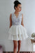 White Lace Short Prom Dress, A Line Cute Homecoming Dress PDP51