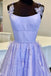 Lilac tulle long a line prom gown handmade flower evening dress mg166