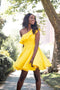 Simple Yellow Short Prom Dress, One Shoulder Homecoming Dress PDP33