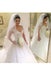 A Line Cap Sleeves Wedding Dresses Tulle With Applique And Beads Court Train PDE67