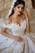 A Line Off The Shoulder Tulle Wedding Dresses With Lace Applique PDE66