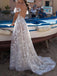 A Line Lace Straps Long Prom Dress, Elegant Sexy Evening Dresses PDI66