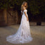 Simple A-Line Off the Shoulder White Beach Wedding Dresses PPD89