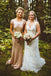 Sheath Round Neck Backless Rose Gold Sequin Long Bridesmaid Dress PDR29