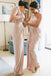 Sheath One-Shoulder Floor-Length Blush Pink Ruched Bridesmaid Dress PDR26