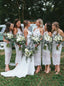 Elegant Sheath Ivory Knee Length Lace Halter Bridesmaid Dresses , Wedding Party Dress BD25