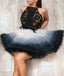 Cute Tulle Lace Short Prom Dress, Black Top Homecoming Dress PDP53