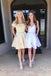 Cute Satin Short Prom Dress, A Line Simple Homecoming Dress With Pockets PDP42