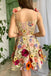 Cute 3D Flower Floral Lace Short Prom Dresses A Line Tulle Homecoming Dresses OMH0070