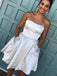 Simple A Line Strapless Short Homecoming Dress with Pockets PDO4