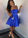 Simple A Line Strapless Short Homecoming Dress with Pockets PDO4