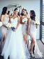 Elegant Mermaid Strapless Bridesmaid Dresses Sweetheart Lace Bridesmaid Dress With Split BD19