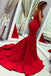 Sexy Red Mermaid Strapless Prom Dresses Sweetheart Sleeveless Cheap Evening Dresses TD123