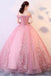 Princess ball gown off-shoulder appliques tulle prom quinceanera dresses mg00