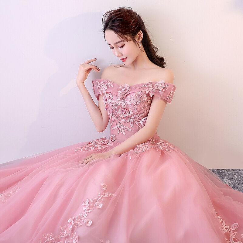 Princess ball gown off-shoulder appliques tulle prom quinceanera dresses mg00