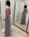 A Line Chiffon Long Prom Dresses, Cheap Sleeveless Evening Dress PDJ18