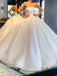 Sparkly Glitter Strapless Ball Gown Wedding Dresses Sequins Lace up Bridal Gowns WD12