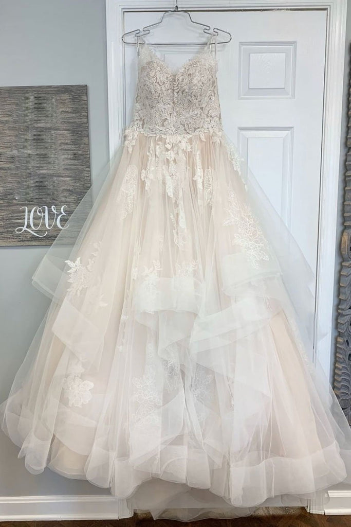 Charming Ball Gown Tulle Lace Appliques Long A Line Prom Dress Formal Dresses PD191