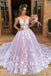 Ball Gown V Neck Lace Appliques Tulle Prom Dresses PDP97