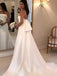 Charming Strapless Long Ivory Wedding Dresses Satin Bridal Dresses WD10