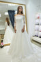 Chic Off the Shoulder Long Sleeves Ivory Wedding Dresses Lace Appliques Bridal Dresses WD21