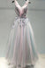 Elegant A-line V Neck Lace Appliques Lace up Ombre Long Prom Formal Dresses TD32