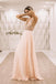 Pearl Pink V Back Appliques Long Prom Evening Dress PDK74