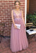Elegant V Neck Flower Appliques Long Prom Evening Dress PDK83
