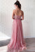 Sparking Sweetheart Long Pink Stunning Prom Dress PDK78