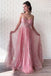 Sparking Sweetheart Long Pink Stunning Prom Dress PDK78