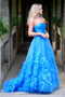 A-Line Strapless Long Prom Dress with Train PDO55