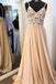 Spaghetti Straps Beading A Line Prom Dress with Appliques PDK76