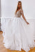 White A Line Tulle Appliques Long Sleeves Prom Dress Stunning Evening Dress PDQ39
