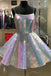 Shiny Spaghetti Straps Scoop A Line Homecoming Dresses, Short Sweet 16 Dresses SK26