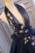Princess Ball Gown Dark Blue Tulle Halter Prom Dresses Deep V Neck Backless Evening Dresses PDI90