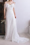 Spaghetti Straps Lace A Line Boho Beach Wedding Dress Simple Bridal Gown PDH82