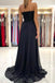 Elegant Black Sweetheart Strapless Chiffon Prom Dresses with Appliques OM0127