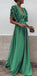 Boho Colorful V Neck A Line Cheap Bridesmaid Dress, Long Modest Dresses PDH12