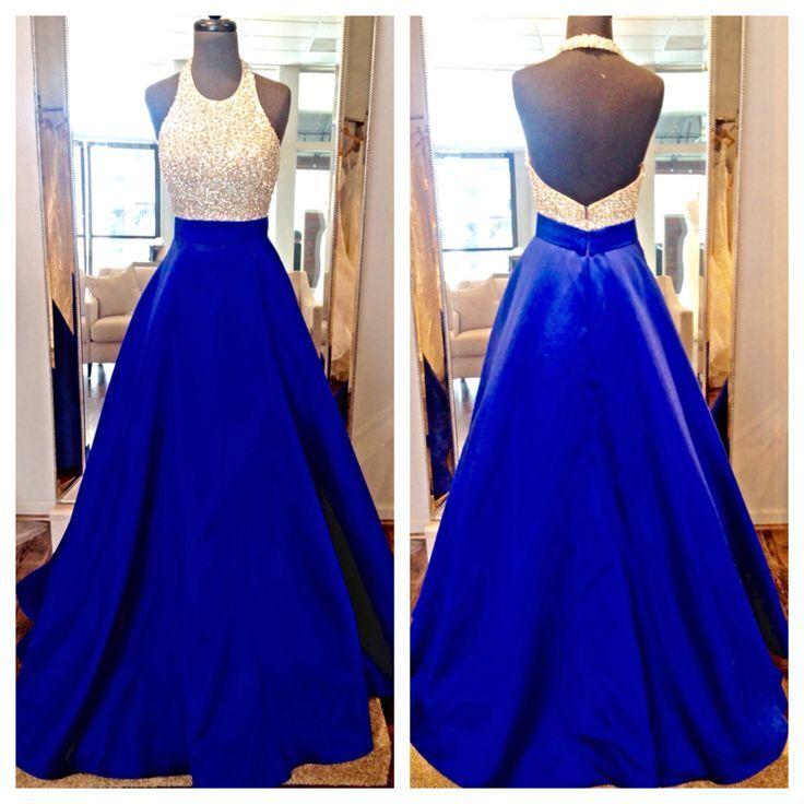 Royal Blue Prom Dresses, Long A Line Cheap Evening Dress PDI88