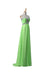 Simple A Line Strapless Sweetheart Chiffon Long Beaded Empire Prom Evening Dresses TD127