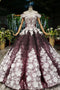 Princess Sparkly Off the Shoulder Long Prom Dress, Ball Gown Quinceanera Dresses PDS26