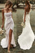 Charming A Line Ivory Spaghetti Straps Open Back Wedding Dresses, Bridal Gowns OW0020