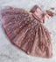 Cute A Line Strapless Floral Appliques Sweet 16 Dress, Tulle Mini Homecoming Dress OMH0234