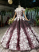 Princess Sparkly Off the Shoulder Long Prom Dress, Ball Gown Quinceanera Dresses PDS26