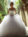 Stunning Long Sleeves Tulle Ball Gown Beaded Wedding Dress PDH69