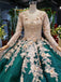 Long Sleeve Ball Gown Wedding Dress Appliques Beading Quinceanera Dresses PDR12