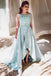 Gorgeous Satin Beautiful Sleeveless High Low Prom Dress With Lace PDI43