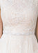 Vintage A line Lace Chiffon Ivory Short Sleeves Beach Wedding Dresses, Bridal Dresses OW0031