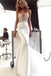 Deep V Neck Spaghetti Straps Ivory Lace Backless Mermaid Prom Dress, Wedding Dresses SK13